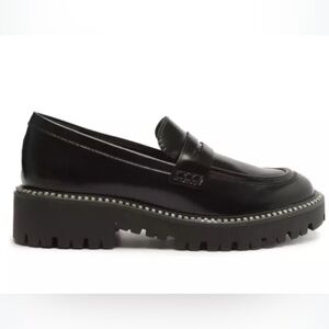 Schutz Black Women Loafers Christie Flats with embellished size 8